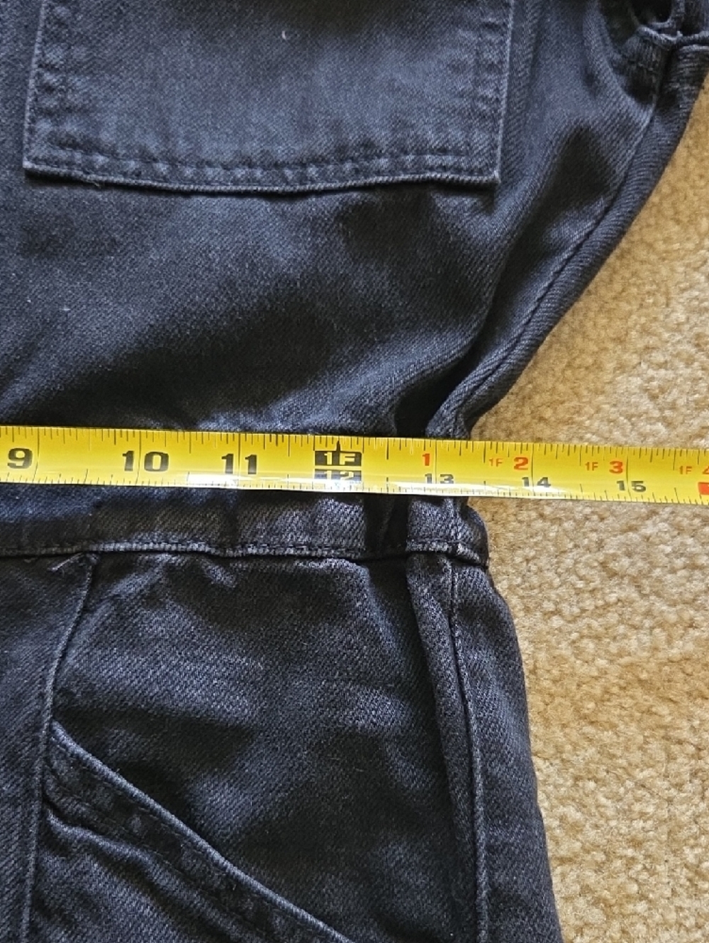 We The Free Marci Denim Black Short-Sleeve Utility Jumpsuit Sz XS 100% Cotton - Picture 14 of 16